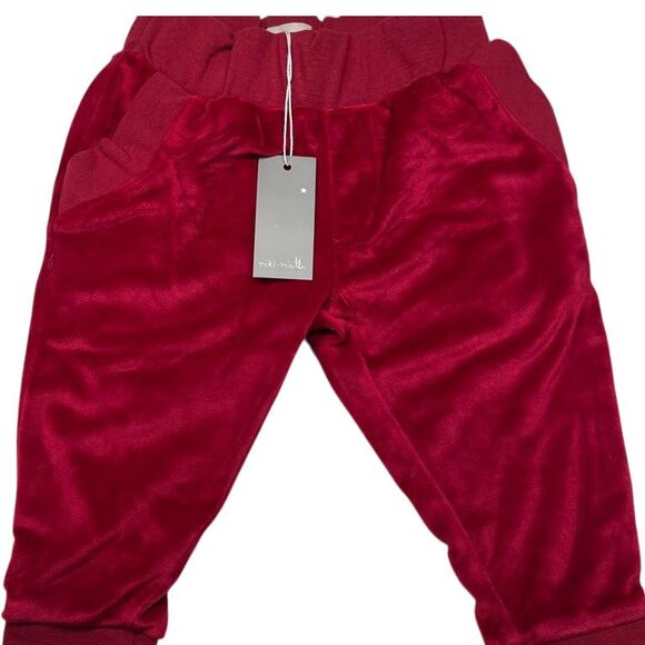 NWT Miki Miette (Nordstrom) Velour Jogger‎ Red Size 6 Months - Picture 1 of 3